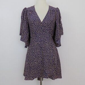 vintage betsey johnson flowy wrap dress kimono flutter sexy ditzy 100% silk